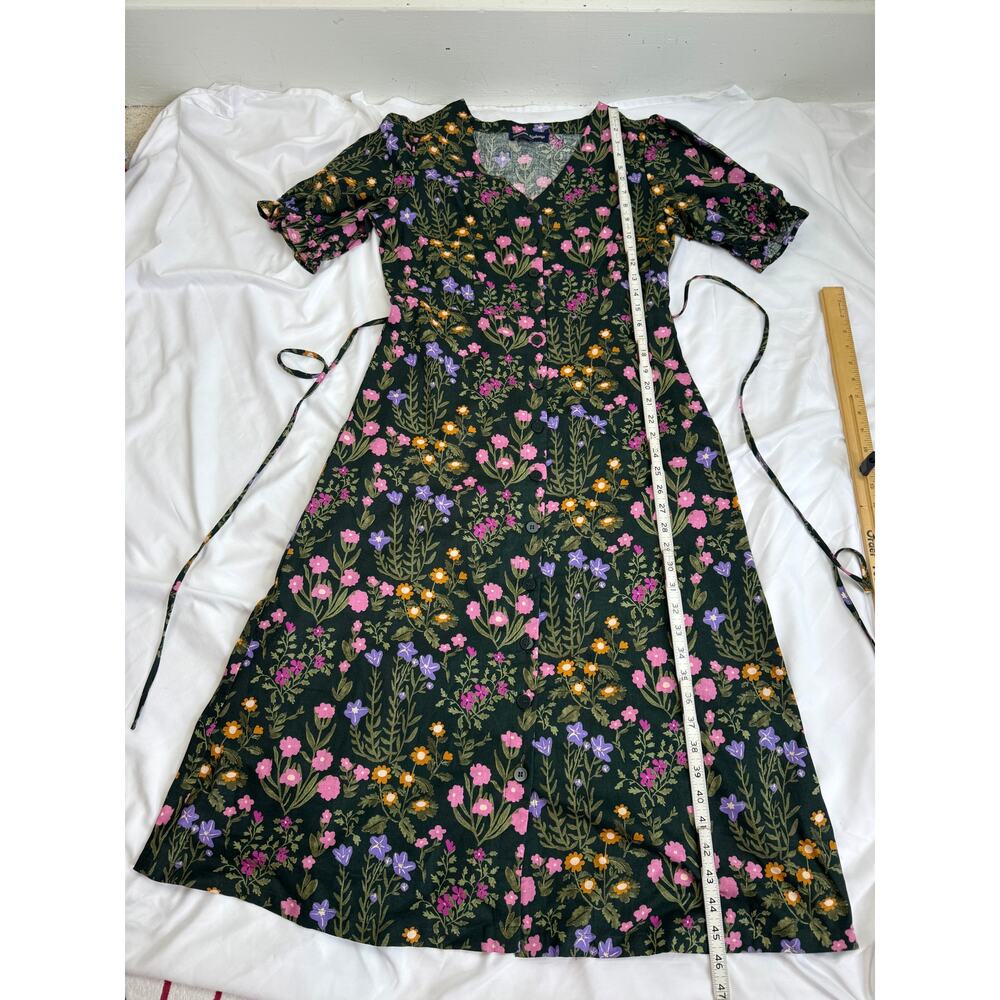 Princess Highway x ModCloth Wildflower Linen Blend Midi Dress NWOT US 12 Large - Picture 5 of 12